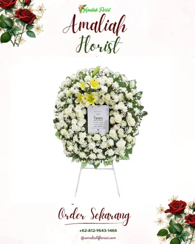 Krans Bunga Duka Cita di Purwasana
